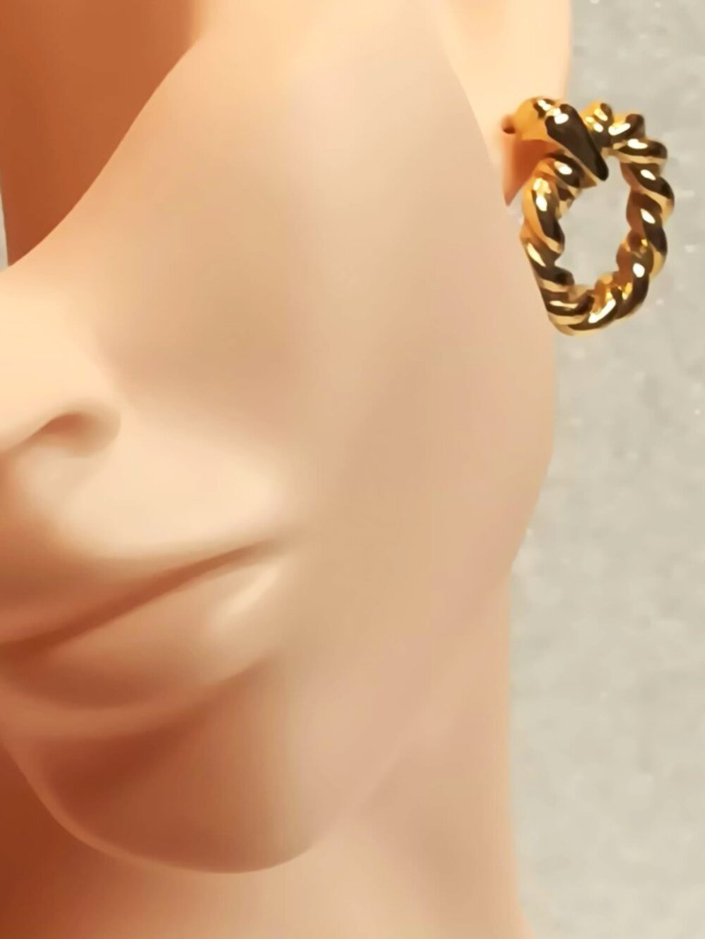 Vintage style, gold tone door knocker post earrings.